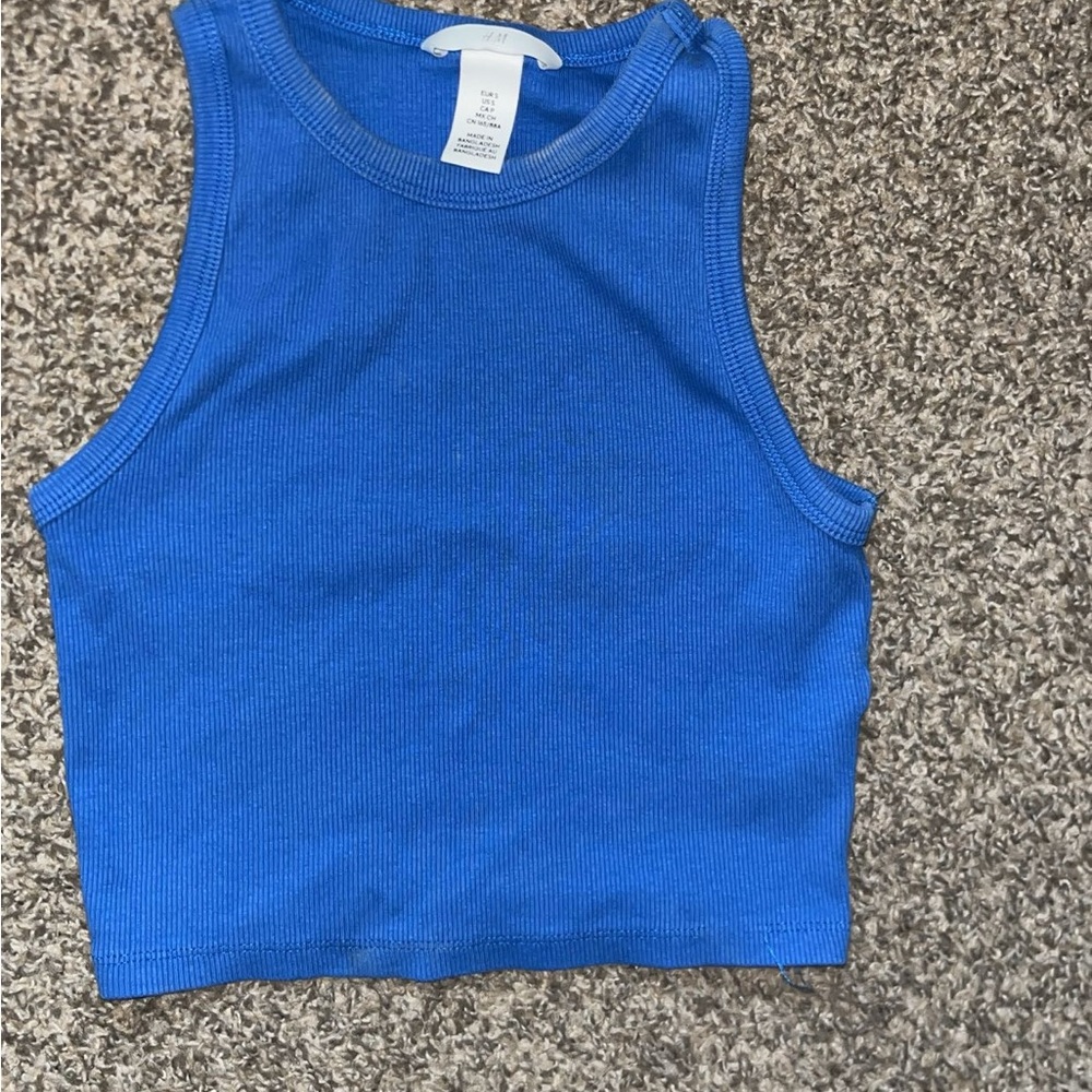 H&M Vibrant Blue Ribbed Top